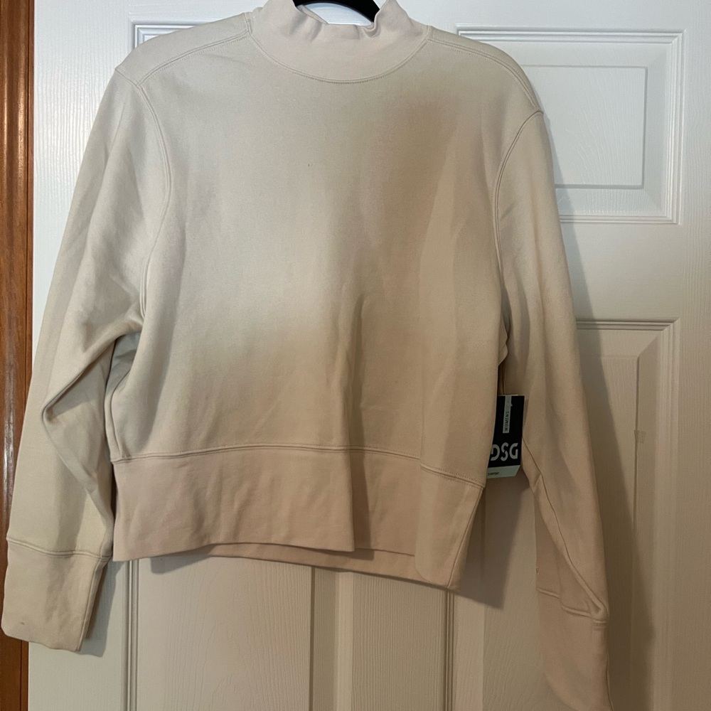 DSG Cream Cowl Neck Sweater Cozy Turtleneck Design